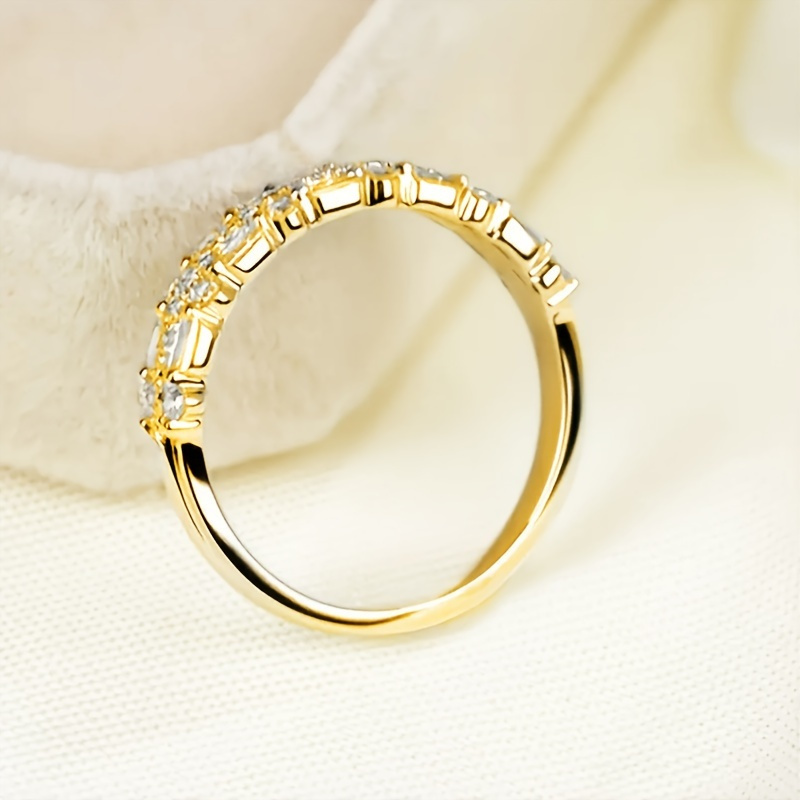 Holiday Charm Triple Layer CZ Copper Ring for Women Stackable